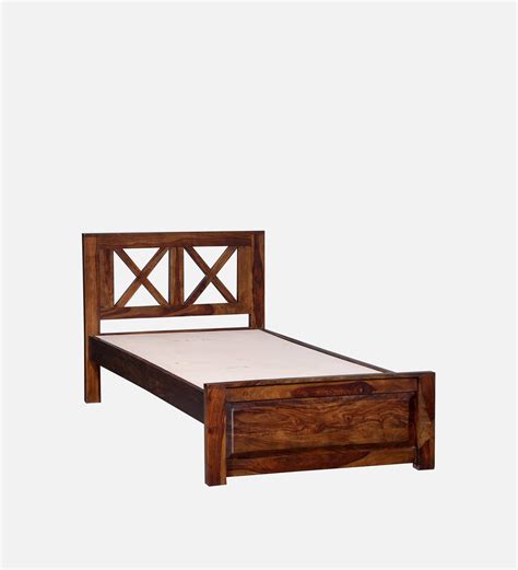 Buy Kryss Sheesham Wood Single Bed In Provincial Teak Finish By Woodsworth Online Contemporary