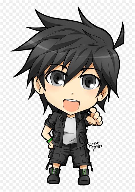 Manga Clipart Happy Boy Black Hair Chibi Anime Boy Hd