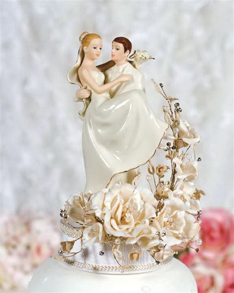 Vintage Style Wedding Cake Toppers