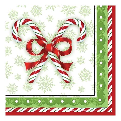 Candy Cane Bliss Dinner Napkins 3 Plycase Of 192 Party Supplies