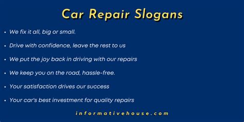 Most Funny Auto Repair Slogans And Taglines Informative House