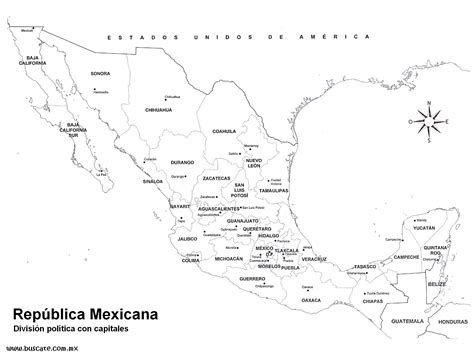 Mapa De La Rep Blica Mexicana Con Nombres Y Divisi N Pol Tica Mir