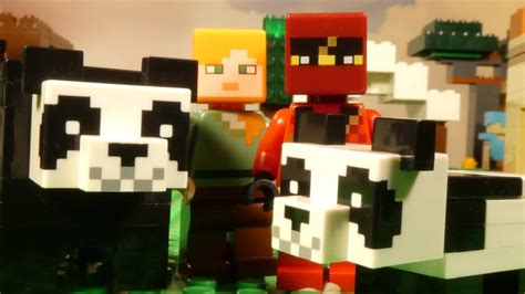 Lego Minecraft Cute Panda Battle Compilation Youtube