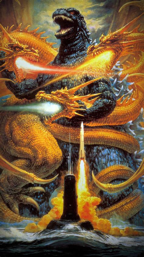 Godzilla Vs King Ghidorah 1991 Phone Wallpaper Moviemania
