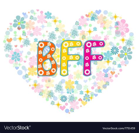 Bff Best Friends Forever Greeting Card Royalty Free Vector