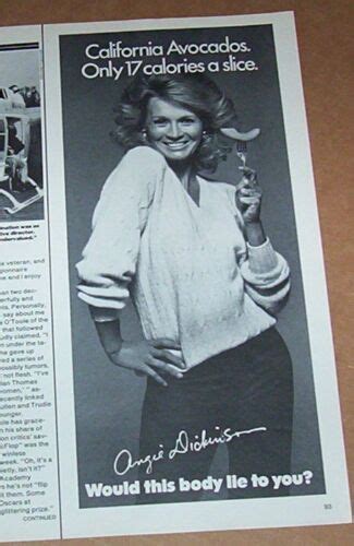 1981 Print Ad Sexy Body Angie Dickinson California Avocado Vintage Advertising Ebay