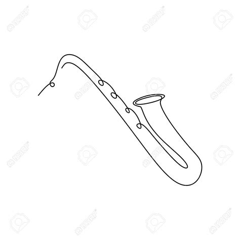 continuous line drawing saxophone music instrument vector one lineart simplicity illustration