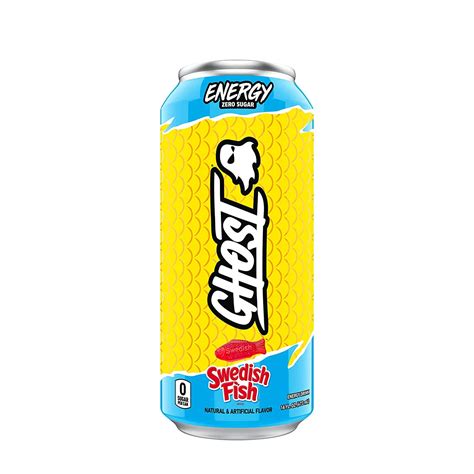 Ghost Energy Drink Swedish Fish 16oz Cans Zero Sugar Pack Of 4
