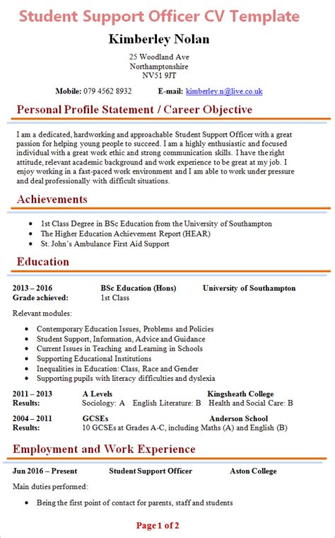 Craft your cv in minutes. Cv Template University | Student resume template, Cv ...