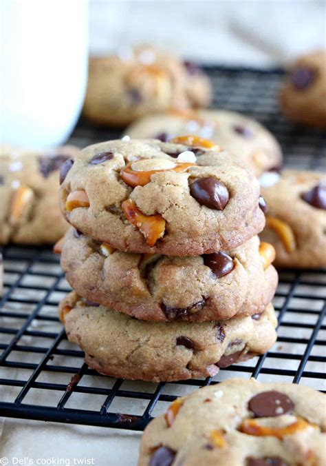 This cookie is the perfect balance of sweet and salty, and it's such a fun twist on the classic chocolate chip cookie! Salted Pretzel Chocolate Chip Cookies — Del's cooking twist