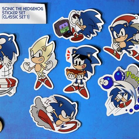 Sonic The Hedgehog Stickers Classic Set 3 Sonic Sega 90s Etsy Uk