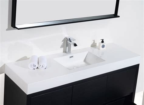 Ceramic is a great material for the bathroom as it is durable and stain and water resistant. Bliss 60" Single Sink Black Free Standing Modern Bathroom ...
