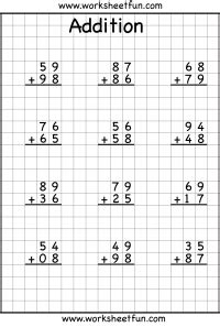 You can use dice, number tiles, or playing cards. 2 Digit Addition With Regrouping - Carrying - 5 Worksheets ...