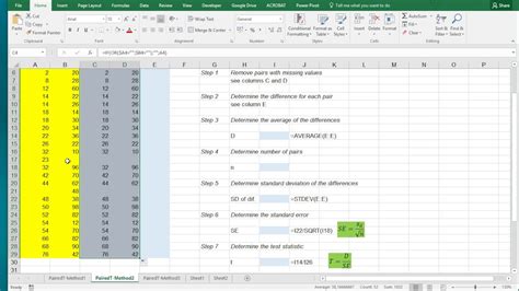 People powered data for business. Excel - Paired samples Student t-test - method 2 (my favorite) - YouTube
