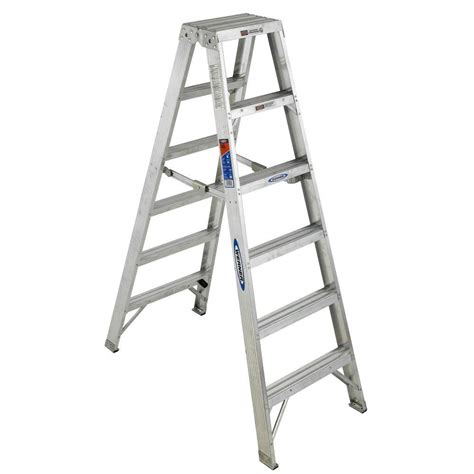Werner 6 Ft Aluminum Twin Step Ladder With 300 Lb Load Capacity Type