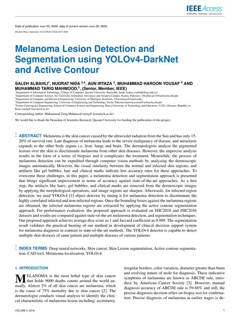 Pdf Melanoma Lesion Detection And Segmentation Using Yolov4 Darknet