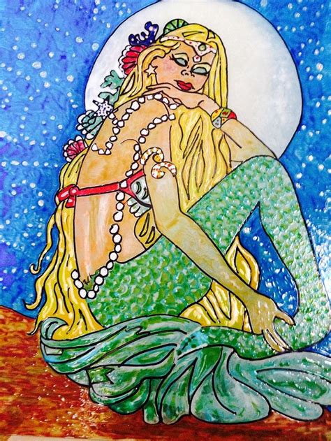 Comment if you want a specific design/product combo to become a priority. Thrift Store Frame hand painted Stain Glass Mermaid ...