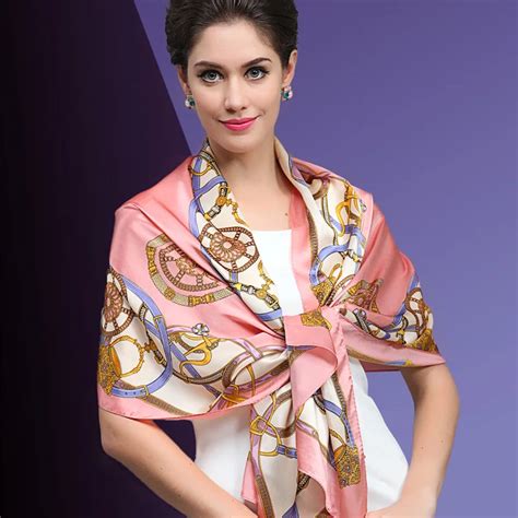 [bysifa] Autumn Winter Pink Silk Scarf Shaw Women Long Pure Silk Satin Scarves Lengthened New