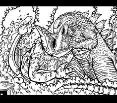 This monster is a huge lizard, which, after testing nuclear weapons, grew to enormous size and went to destroy cities. 59 Best LineArt: Godzilla images | Godzilla, Coloring ...