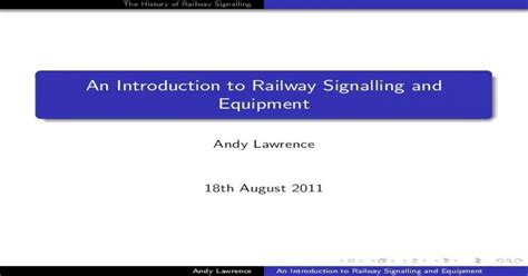 An Introduction To Railway Signalling And Equipmentcsswanacuk