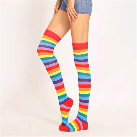 Buy 2019 New Women Colorful Rainbow Striped Sexy