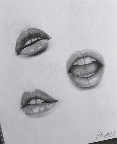 Realistic Lips Art Study By Madliart Realistic Sketch Lips Drawing Lips Sketch