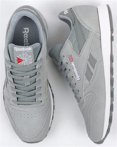 Reebok Classic Leather Nm Trainers Flint Grey White Shoes Mens