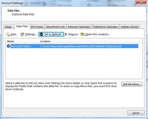 How To Change Outlook Default Mail Delivery Location Online