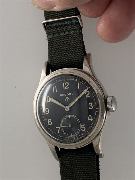 Superb C1943 Ww2 Record British Army Officers Watch With Military Issue