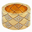 CHANEL Gold and Diamond Matelasse Flexible Ring at 1stDibs