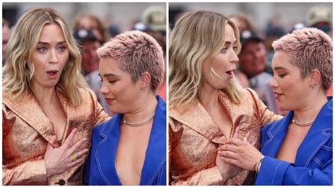 Oppenheimer Premiere Florence Pugh Saves Emily Blunt From Wardrobe