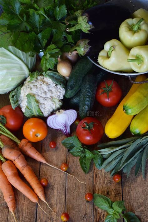 Concept Bio Organic Food Ingredients For Healthy Cooking Vegetables