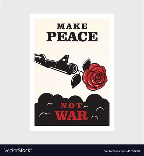 Make A Peace Not War Poster Design Royalty Free Vector Image