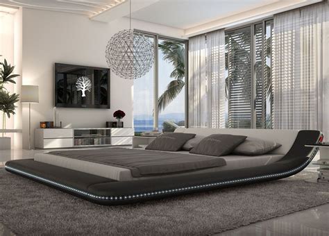 Modern Platform Bed With Lights Design Ideas
