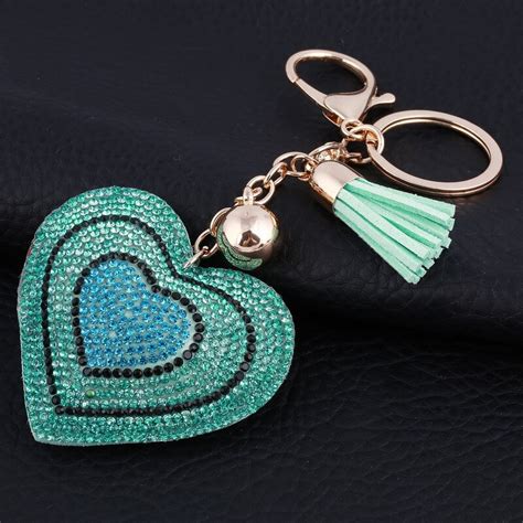 Fashion Keyring Women Handbag Key Chains Charm Pendant Jewelry Green