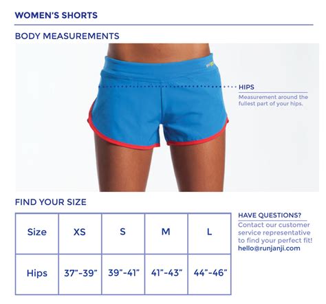 Womens Short Size Chart