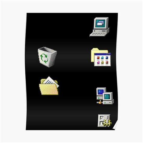 Windows 95 Icons Sticker Pack Poster For Sale By Double Ghost Redbubble