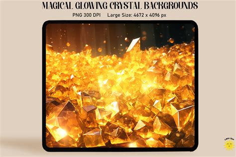 Magical Glowing Gold Crystal Backgrounds Graphic By Lazy Sun · Creative