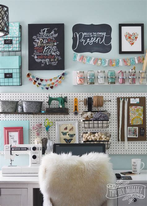 25 creative diy room divider ideas. A Craft Room Office Pegboard Gallery Wall (With Video Tour ...