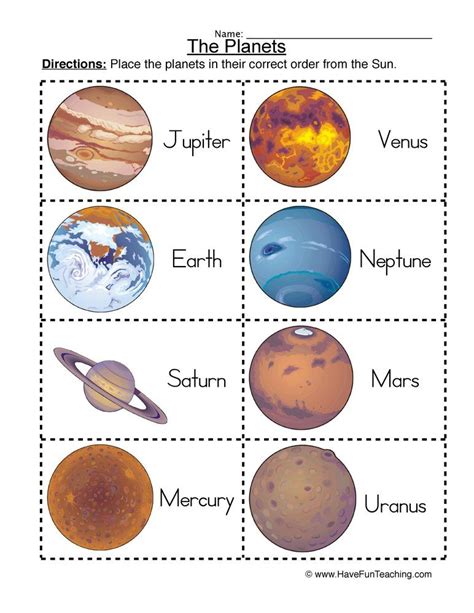 Ordering Planets Worksheet Have Fun Teaching Solar System For Kids