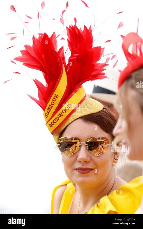 A Female Racegoers With A Glorious Goodwood Headpiece On Day Three Of