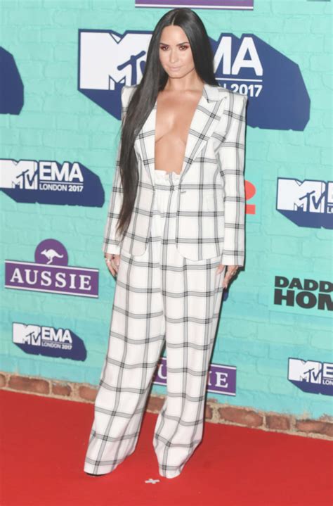 Demi Lovato Went Topless Under Her Oversized Suit At The Mtv