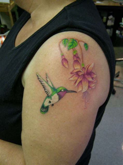 Nice Hummingbird Tattoo On Left Shoulder Hummingbird Tattoo