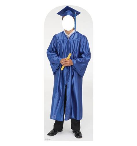 Male Graduate Blue Cap And Gown Cap And Gown Advanced Graphics Gowns