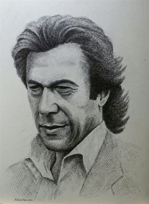 Imran Khan Portrait By Me Size 20x28 Inches Black Pointer On Hard Paper