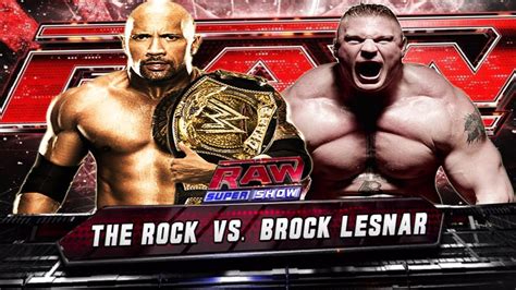 Wwe Raw 21113 The Rock Vs Brock Lesnar Wwe 13 Youtube