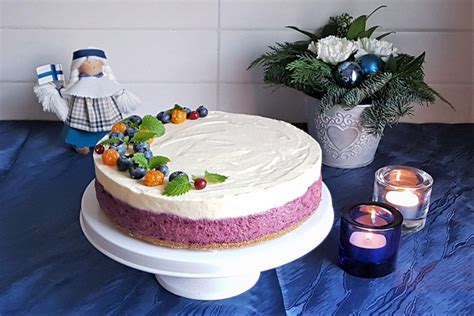 Gluteeniton Mustikka Valkosuklaajuustokakku Baking Cheesecake Desserts