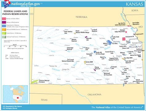 Map Of Kansas Map Federal Lands And Indian Reservations Online Maps And