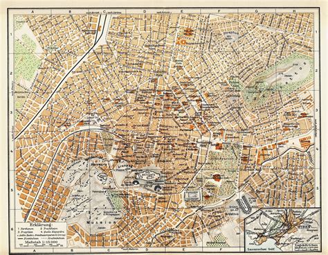 Mapa de Atenas antigo mapa histórico e vintage de Atenas