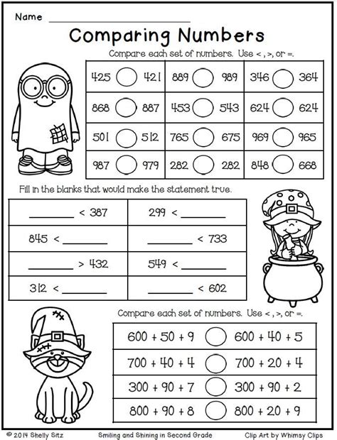 Comparing Numbers Worksheets 3rd Grade Pdf